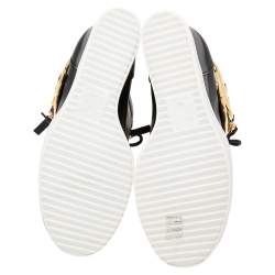 Pre Owned Giuseppe Zanotti Black Leather High Top Wedge Sneakers  Size 40