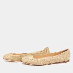 مملوكة مسبقًا حذاء باليرينا فلات جوسيبي زانوتي جلد مرصع بيج مقاس 39