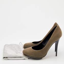 Giuseppe Zanotti Olive Green Canvas Pumps Size 40