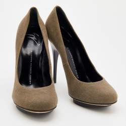 Giuseppe Zanotti Olive Green Canvas Pumps Size 40