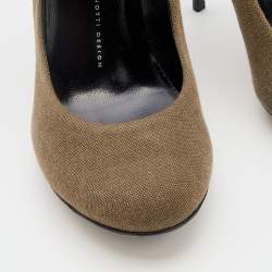 Giuseppe Zanotti Olive Green Canvas Pumps Size 40