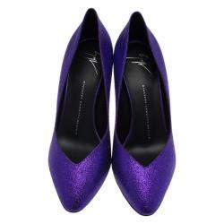 Pre Owned حذاء كعب عالى جوسبي زنوتي أوليندا رقبة حرف V بنفسجى مقاس 39