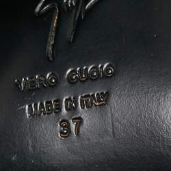 Pre Owned حذاء بوت للكاحل جوسيبي زانوتي جلد نقشة الثعبان ذهبي مقاس 37