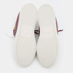 مملوكة مسبقًا Giuseppe Zanotti Amaranth Red Leather Frankie Low Top Sneakers Size 41