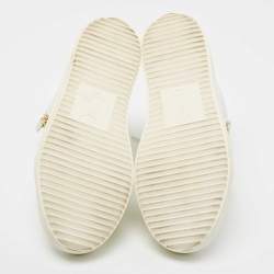 Pre Owned Giuseppe Zanotti White Leather and Patent High Top Sneakers Size 40.5