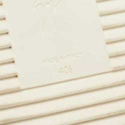 Pre Owned Giuseppe Zanotti White Leather and Patent High Top Sneakers Size 40.5