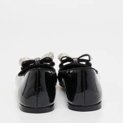 Pre Owned Giuseppe Zanotti Black Patent Leather Ballet Flats Size 38