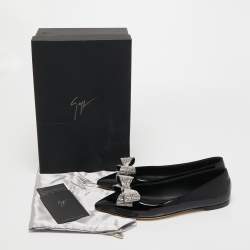 Pre Owned Giuseppe Zanotti Black Patent Leather Ballet Flats Size 38