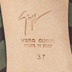 مملوكة مسبقًا Giuseppe Zanotti Multicolor Camouflage Stretch Fabric Thigh High Boots Size 37