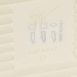 Pre Owned Giuseppe Zanotti Beige Fringed Leather Slip On Sneakers Size 38