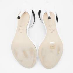 مملوكة مسبقًا Giuseppe Zanotti White Patent Leather Peep Toe Ankle Strap Sandals Size  39