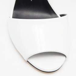 مملوكة مسبقًا Giuseppe Zanotti White Patent Leather Peep Toe Ankle Strap Sandals Size  39