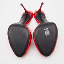 مملوكة مسبقًا Giuseppe Zanotti Red Patent Leather Slide Sandals Size 40