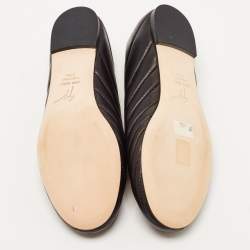 مملوكة مسبقًا Giuseppe Zanotti Black Quilted Leather Ballet Flats Size 37.5