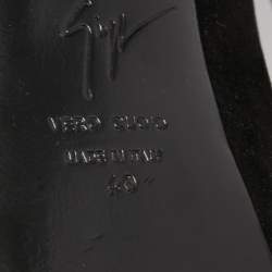 Pre Owned Giuseppe Zanotti Black Suede and Leather Ankle Boots Size 40