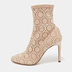 Giuseppe Zanotti Beige Suede Ankle Boots Size 38