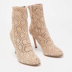 Giuseppe Zanotti Beige Suede Ankle Boots Size 38