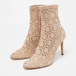 Giuseppe Zanotti Beige Suede Ankle Boots Size 38