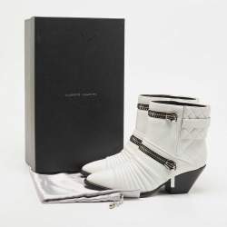 Giuseppe Zanotti White Leather Olinda Ankle Boots Size 39