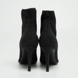 Giuseppe Zanotti Black Glitter Fabric Ankle Boots Size 41