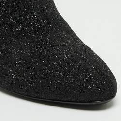 Giuseppe Zanotti Black Glitter Fabric Ankle Boots Size 41