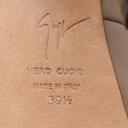 Giuseppe Zanotti Grey Leather Peep Toe Platform Pumps Size 39.5