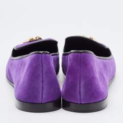 Giuseppe Zanotti Purple Suede Kevin Shark Tooth Tassel Smoking Slippers Size 41