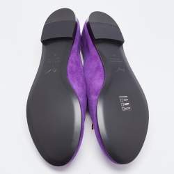 Giuseppe Zanotti Purple Suede Kevin Shark Tooth Tassel Smoking Slippers Size 41