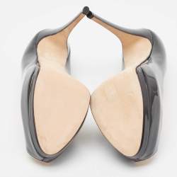 Pre Owned Giuseppe Zanotti Black Leather Peep Toe Platform Pumps Size 41