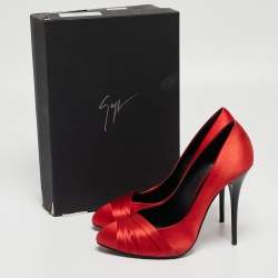 Giuseppe Zanotti Red Satin Round Toe Pumps Size 38 