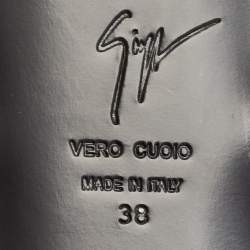 Pre Owned Giuseppe Zanotti Black Satin Embellished Gladiator Sandals Size 38