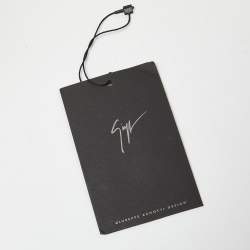 Pre Owned Giuseppe Zanotti Black/White Embroidered Canvas Sharon Peep Toe Pumps Size 37.5