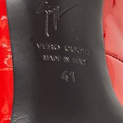 Pre Owned Giuseppe Zanotti Red Patent Leather Pointed Toe Pumps Size 41