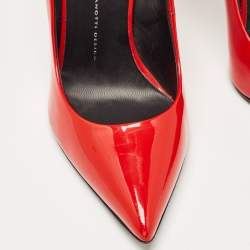 Pre Owned Giuseppe Zanotti Red Patent Leather Pointed Toe Pumps Size 41