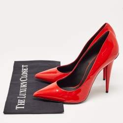 Pre Owned Giuseppe Zanotti Red Patent Leather Pointed Toe Pumps Size 41