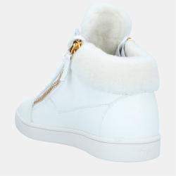 Giuseppe Zanotti Leather and Shearling Sneakers Size 37