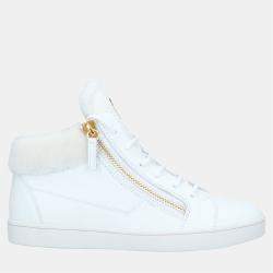 Giuseppe Zanotti Leather and Shearling Sneakers Size 37