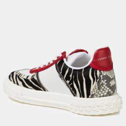 Giuseppe Zanotti Tri Color Calfhair and Leather Sneakers Size 36