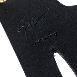 Giuseppe Zanotti Black Leather Iconic Clog Key Ring/Bag Charm