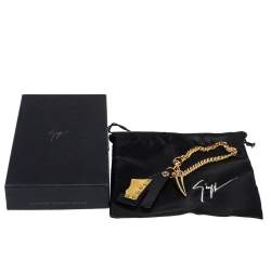 Giuseppe Zanotti Black Leather Iconic Clog Key Ring/Bag Charm