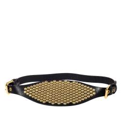 Giuseppe Zanotti Black Leather Studded Waist Belt Medium