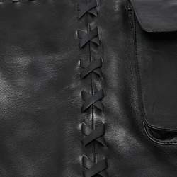Giuseppe Zanotti Black Leather Metal Shark Tooth Wide Waist Belt