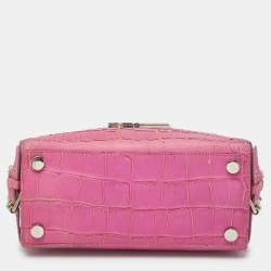 Giuseppe Zanotti Pink Croc Embossed Leather G17 Tote