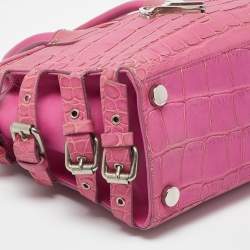 Giuseppe Zanotti Pink Croc Embossed Leather G17 Tote