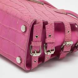 Giuseppe Zanotti Pink Croc Embossed Leather G17 Tote
