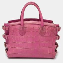 Giuseppe Zanotti Pink Croc Embossed Leather G17 Tote