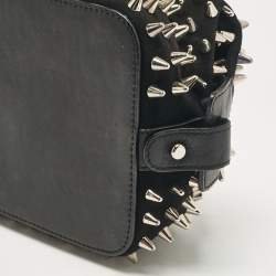 Giuseppe Zanotti Black Spiked Leather and Suede Clutch