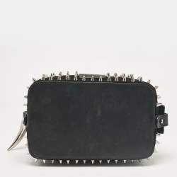 Giuseppe Zanotti Black Spiked Leather and Suede Clutch