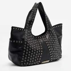 Giuseppe Zanotti Black Leather Studded Hobo