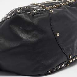 Giuseppe Zanotti Black Leather Studded Hobo